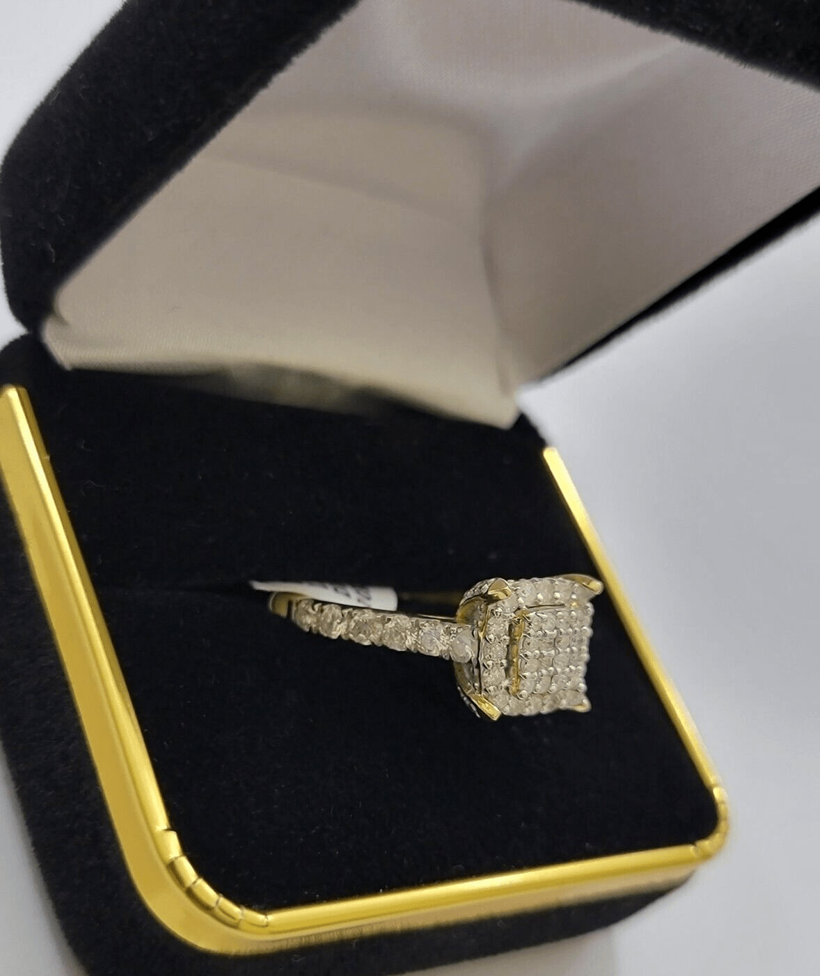 Real 10k Yellow Gold 1.35CT Diamond Ring Women Band Natural Genuine Wedding SALE - GoldenlinQ